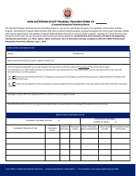 Document preview: Non-nutrition Staff Training Tracker Form - 4 Annual Required Training Hours - Arizona