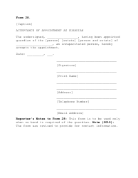 Document preview: Form 28 Acceptance of Appointment as Guardian - Arkansas