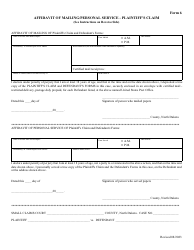 Document preview: Form 6 Affidavit of Mailing/Personal Service - Plaintiff's Claim - North Dakota