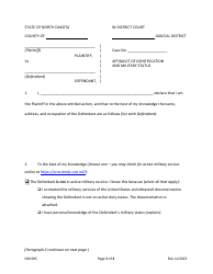 Affidavit of Identification and Military Status - North Dakota