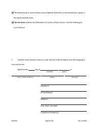 Affidavit of Identification and Military Status - North Dakota, Page 2