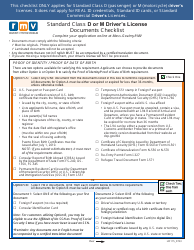 Document preview: Form LIC115 Standard Class D or M Driver's License Documents Checklist - Massachusetts