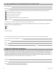 Form REG132 Application Addendum for Taxi Registration - Massachusetts, Page 2