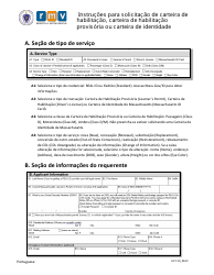 Instructions for Form LIC100 Driver&#039;s License, Learner&#039;s Permit or Id Card Application - Massachusetts (Portuguese)