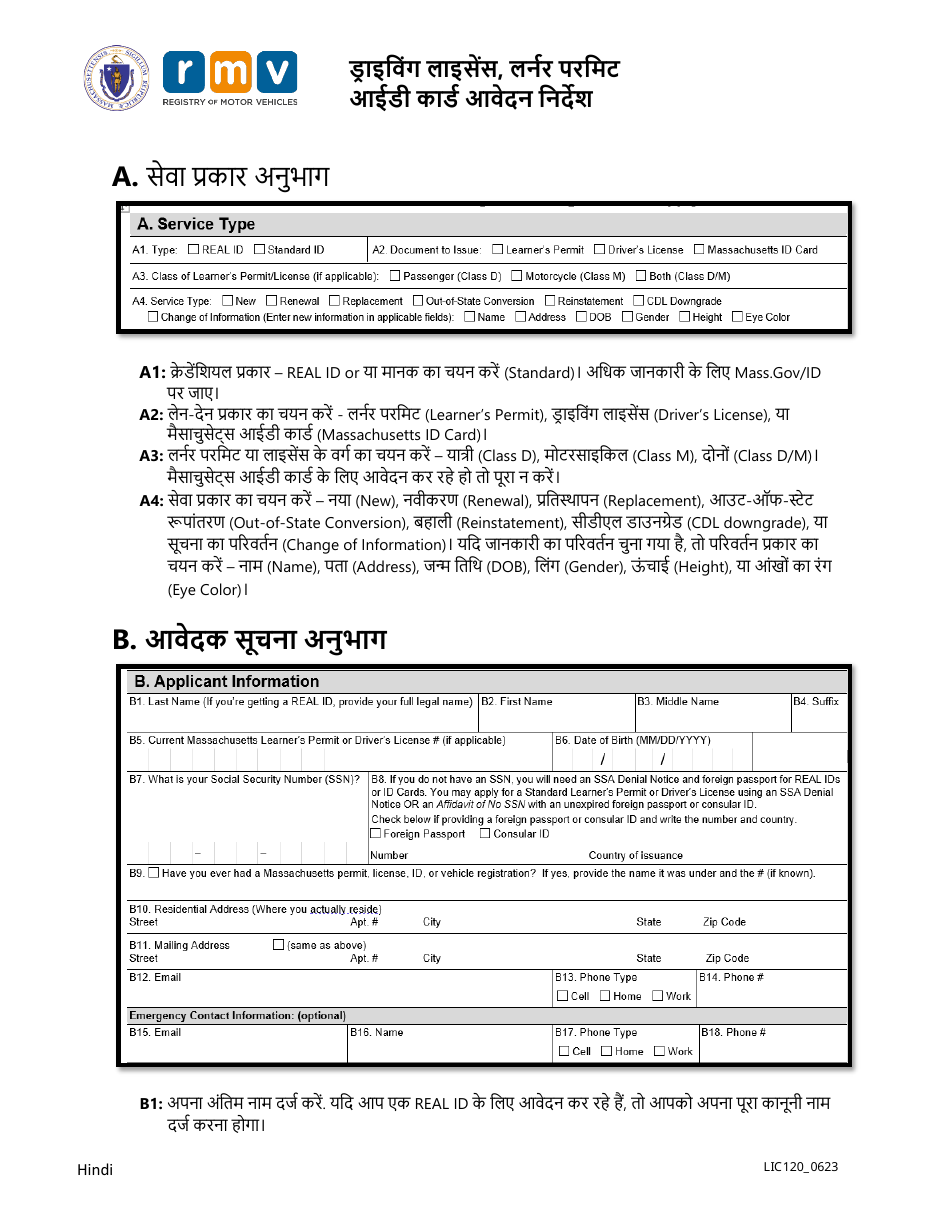 Download Instructions for Form LIC100 Driver's License, Learner's
