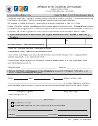 Document preview: Form LIC119 Affidavit of No Social Security Number - Massachusetts (English/Cape Verdean)