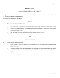 Form 5 Affidavit of Mailing/Personal Service - Answer/Counterclaim - North Dakota, Page 2