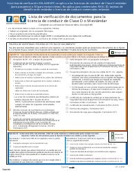 Formulario LIC115 Lista De Verificacion De Documentos Para La Licencia De Conducir De Clase D O M Estandar - Massachusetts (Spanish)