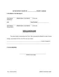 Affidavit for Order Changing Name - Kansas, Page 2