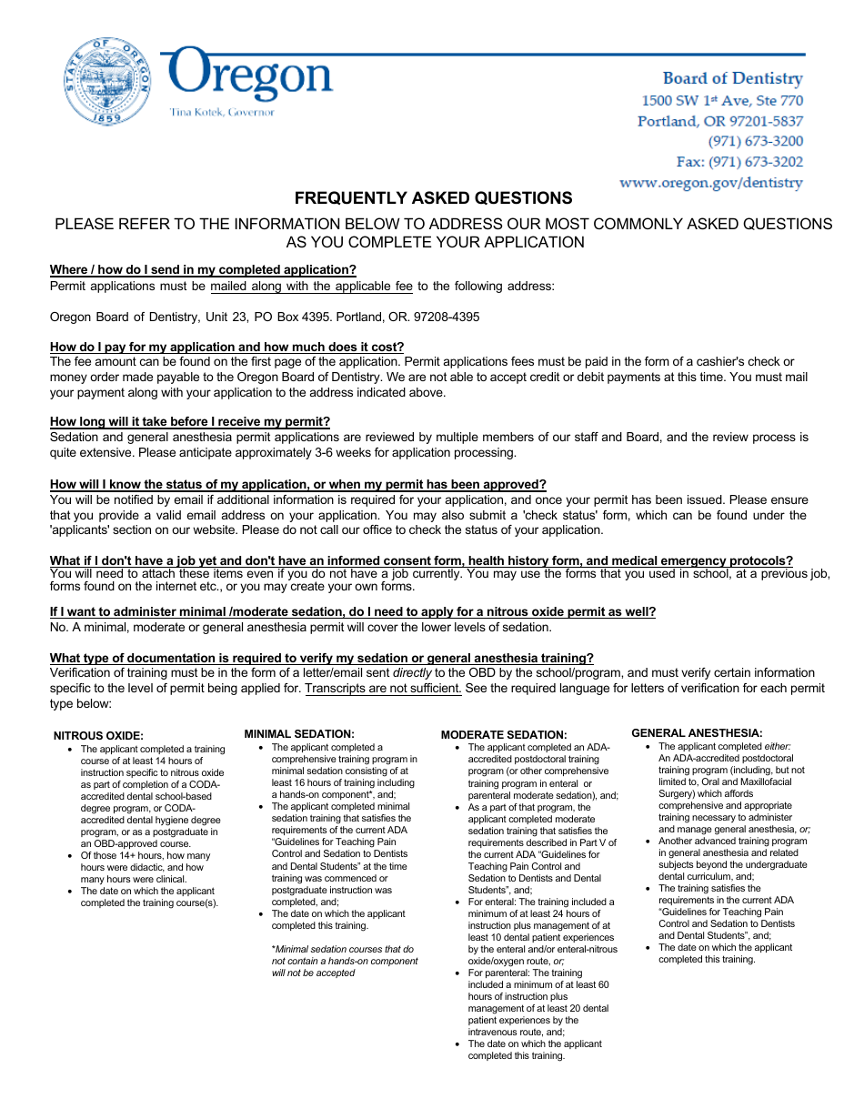 Nitrous Oxide Permit Application - Oregon, Page 2