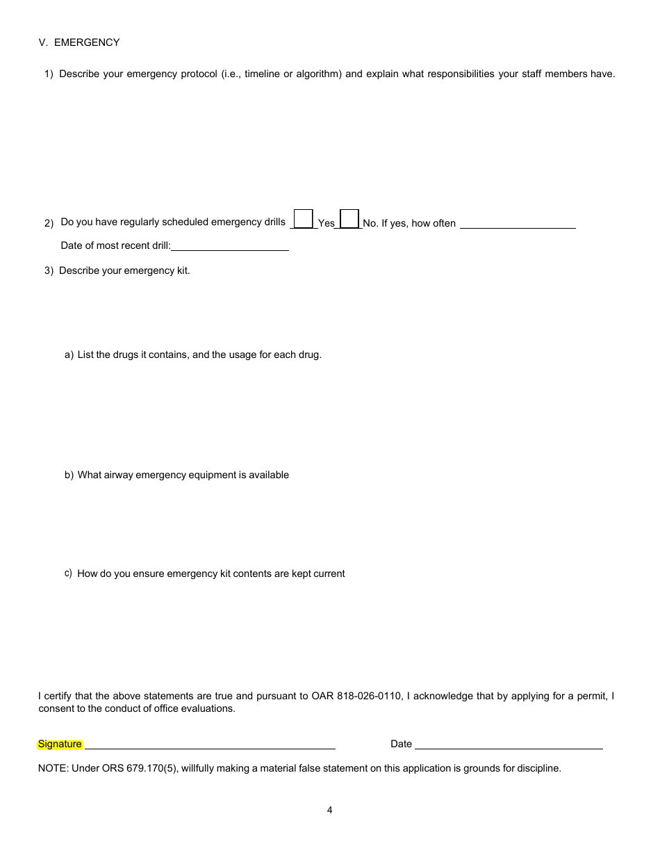 Nitrous Oxide Permit Application - Oregon, Page 6