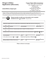 Document preview: Form FM784 Oregon Lifeline Application (Discount) - Oregon