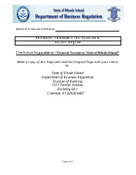 Insured Deposit Taking Financial Institution Call Report - Rhode Island, Page 9