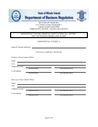 Non Deposit Taking Financial Institution Call Report - Rhode Island, Page 23