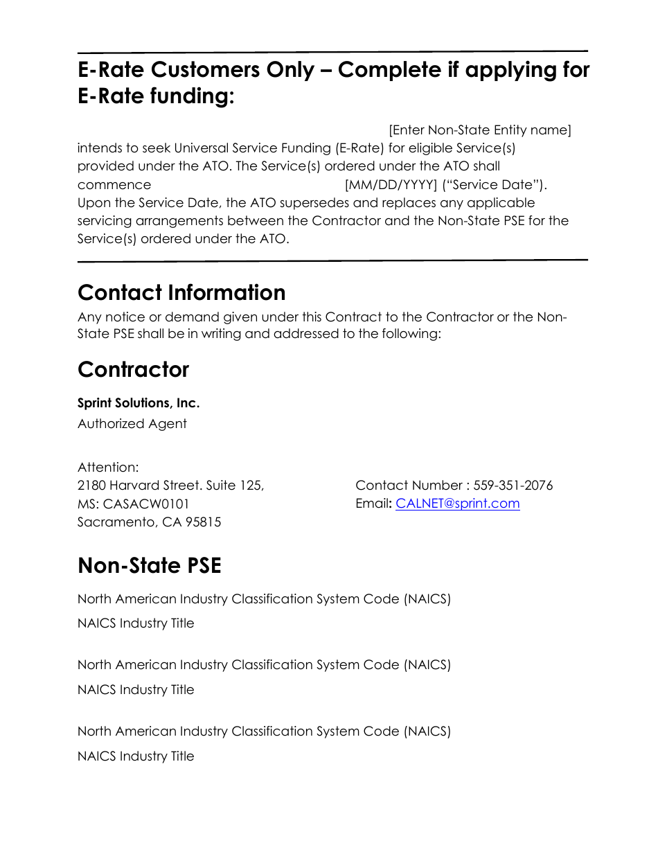 Authorization to Order (Ato) Cellular - Category 19.2 - Sprint - California, Page 3