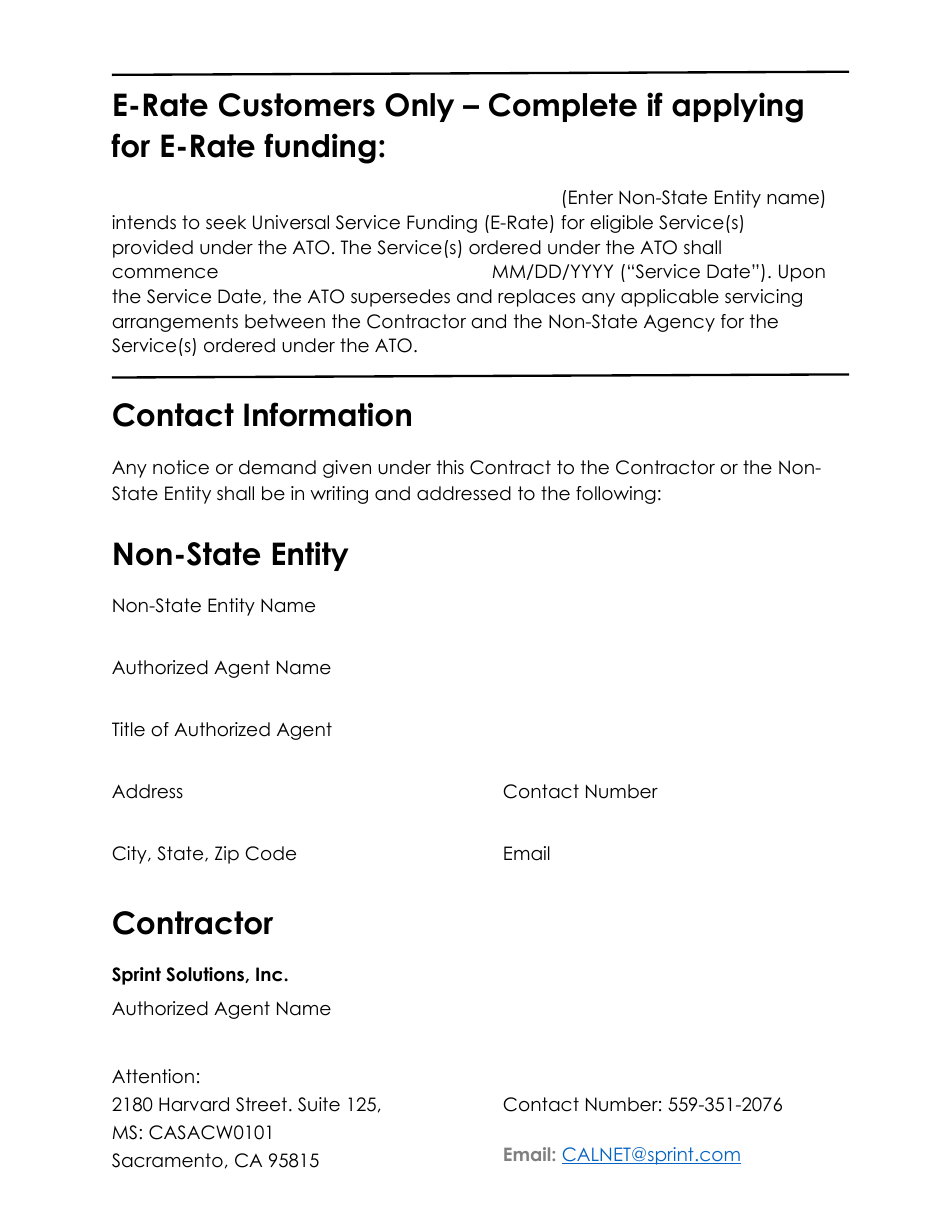 Authorization to Order (Ato) Cellular - Category 19.1 - Sprint - California, Page 3