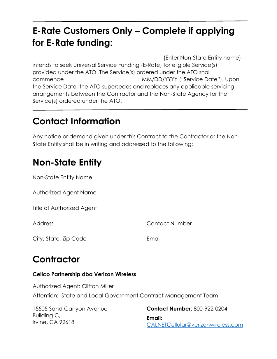 Authorization to Order (Ato) Cellular - Category 19.1 - Verizon - California, Page 3