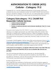 Document preview: Authorization to Order (Ato) Cellular - Category 19.2 - T-Mobile - California, 2025