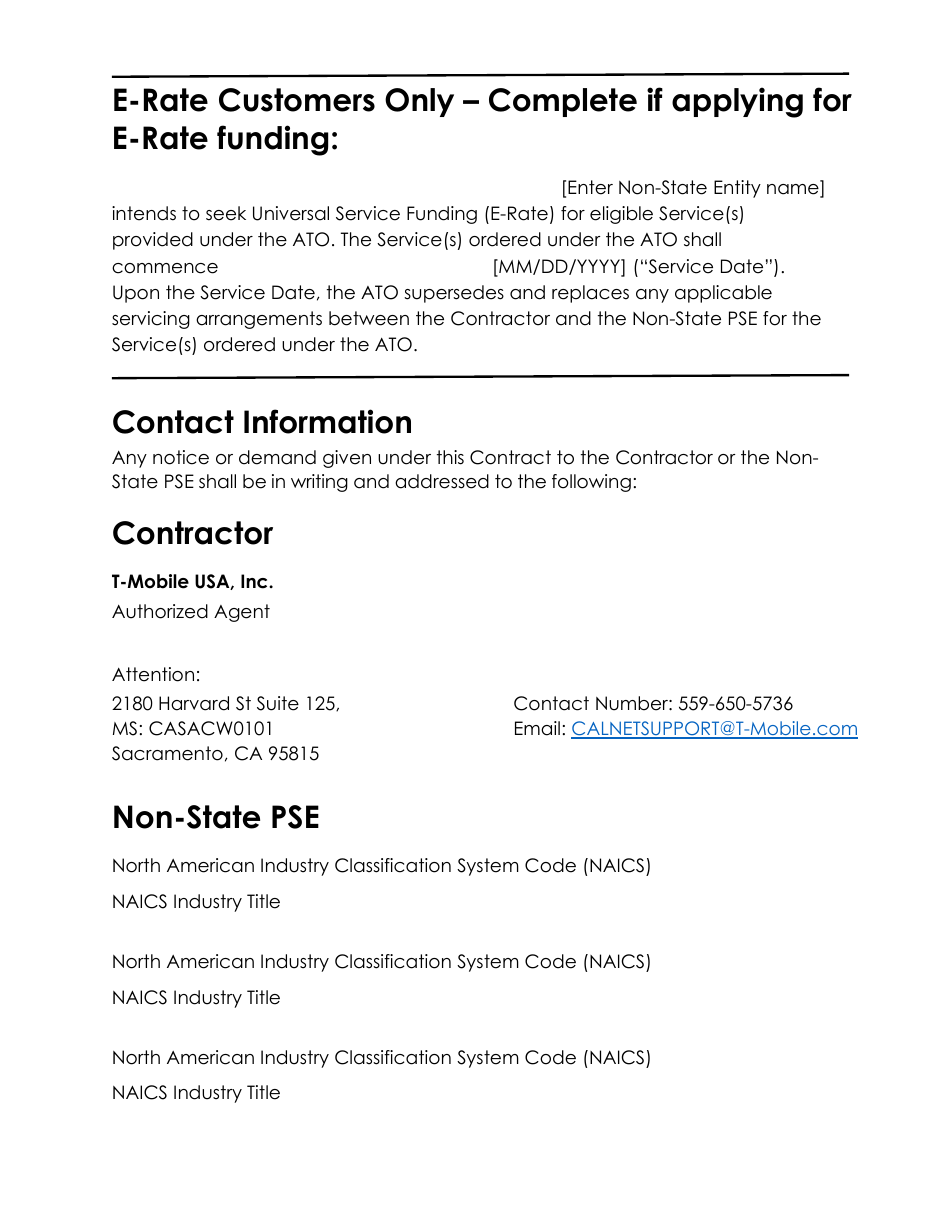 Authorization to Order (Ato) Cellular - Category 19.2 - T-Mobile - California, Page 3