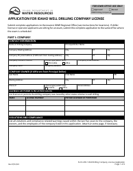 Form 238-1 Application for Idaho Well Drilling Company License - Idaho, Page 2