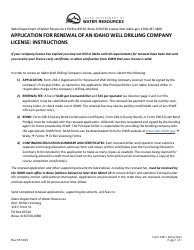 Form 238-2 Application for Renewal of an Idaho Well Drilling Company License - Idaho