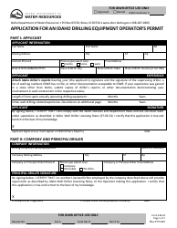 Form 238-3A Application for an Idaho Drilling Equipment Operator&#039;s Permit - Idaho, Page 2