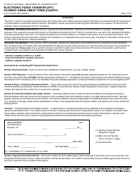 Form DOT FA-2656C Electronic Funds Transfer (Eft) Payment Enrollment Form (Caspay) - California