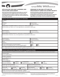 Document preview: Form NWT9256 Application for Early Learning and Child Care Scholarship - Northwest Territories, Canada (English/French)