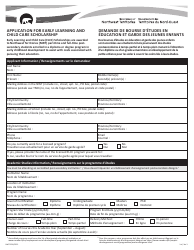 Form NWT9256 Application for Early Learning and Child Care Scholarship - Northwest Territories, Canada (English/French)