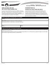 Document preview: Form NWT9417 Application for the Art Selection Committee - Northwest Territories, Canada (English/French)