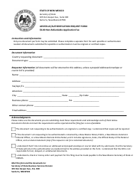 Document preview: Apostille/Authentication Request Form - New Mexico