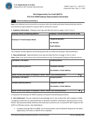 ETA Form 9198 Employer Representative Declaration - Work Opportunity Tax Credit (Wotc)