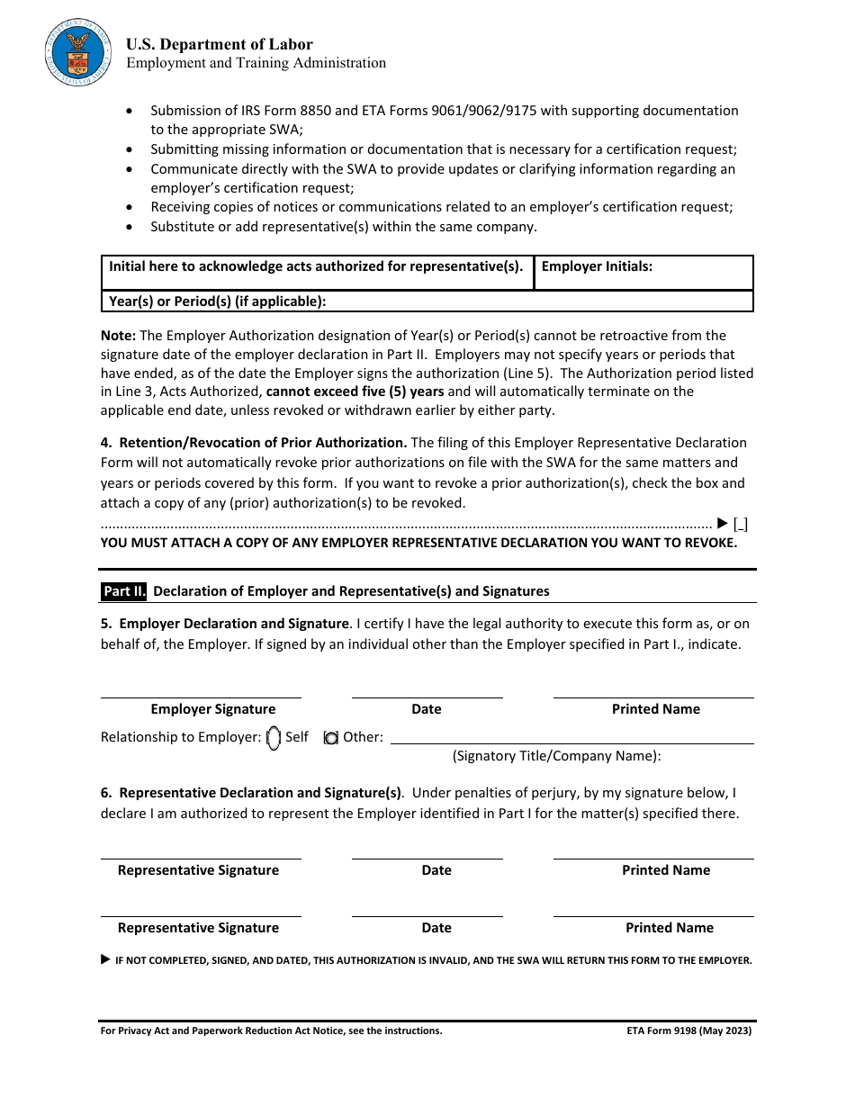 ETA Form 9198 Fill Out Sign Online And Download Fillable PDF   Page 2 Thumb 950 