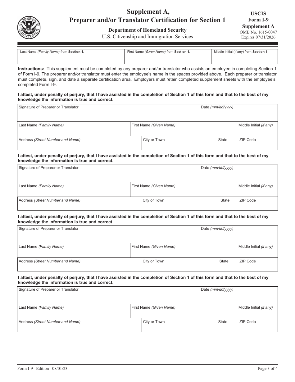 Uscis Form I 9 Download Fillable Pdf Or Fill Online Employment Eligibility Verification 5780