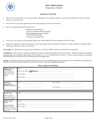 Application for Registration for Veterinary Diagnostic X-Ray Equipment Facility - Rhode Island, Page 2