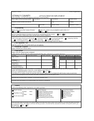 Application for Employment - Stanly County, North Carolina