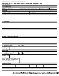 Document preview: Form IT-0042 Caltrans - Otech Tms Hardware Installation/Removal Form - California