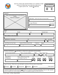 SCDC Form 1-3 Application for Volunteer Services - South Carolina