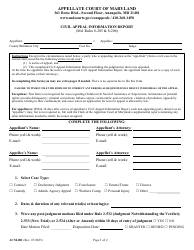 Document preview: Form ACM-001 Civil Appeal Information Report - Maryland