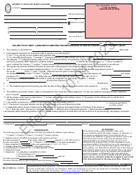 Document preview: Form DC-CV-082 Failure to Pay Rent - Landlord's Complaint for Repossession of Rented Property (Real Property 8-401) - Maryland