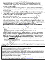 Form DC-CV-082 Failure to Pay Rent - Landlord&#039;s Complaint for Repossession of Rented Property (Real Property 8-401) - Maryland, Page 4