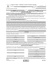 Document preview: Form CC-DC-053 Petition to Seal or Otherwise Limit Inspection of a Case Record (Md. Rule 16-934(B)(1)(A)) - Maryland