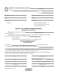 Document preview: Form DC-CV-010 Request for Summons/Summons Renewal (Md. Rules 3-113 and 3-114) - Maryland