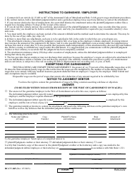 Form DC-CV-065 Request for Writ of Garnishment of Wages (Md. Rule 3-646) - Maryland, Page 2