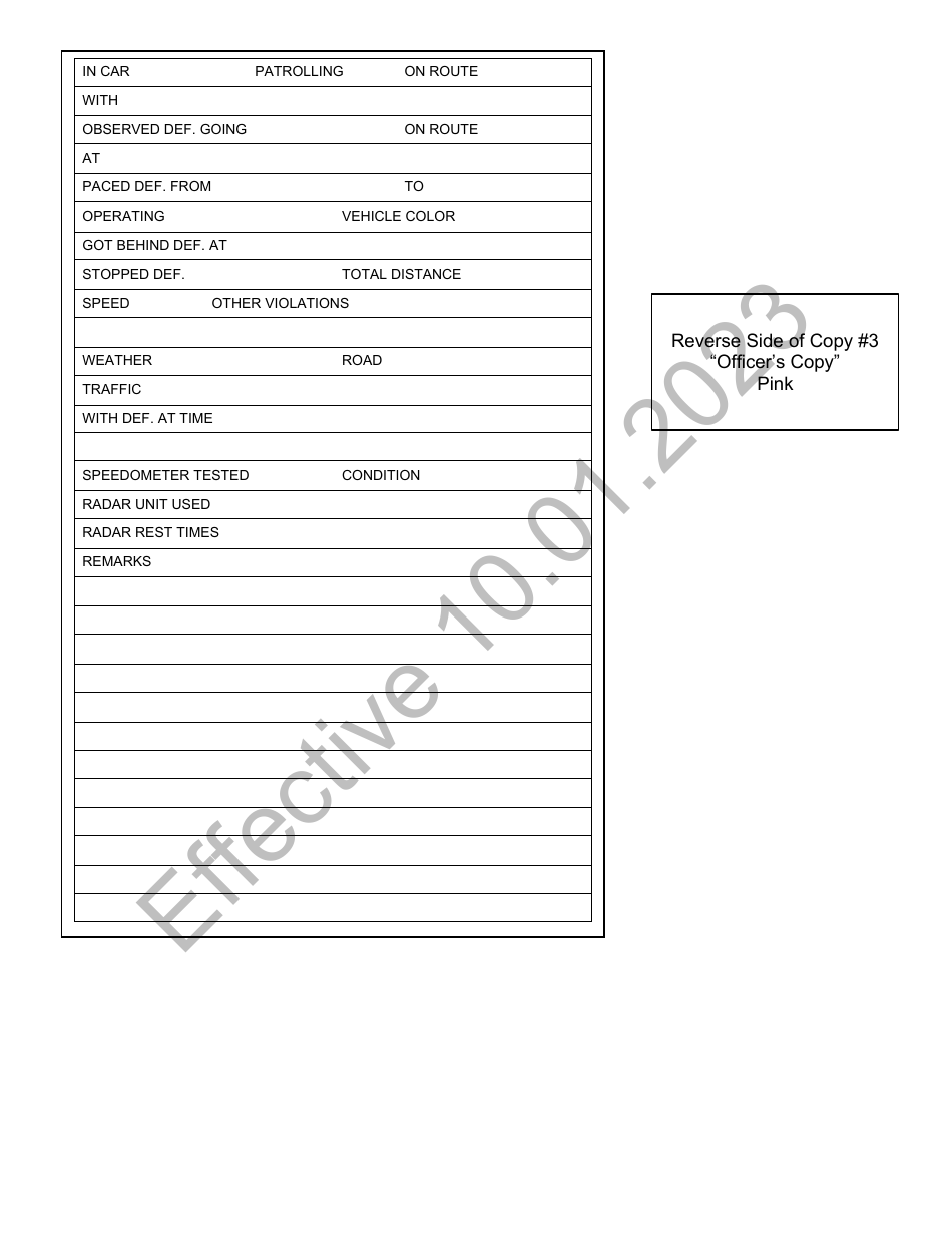 Form DR-049 Maryland Uniform Complaint and Citation - Maryland, Page 3