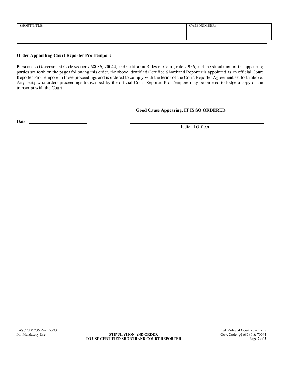 Form LASC CIV236 - Fill Out, Sign Online and Download Fillable PDF ...