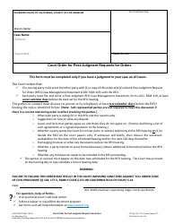 Document preview: Form LASC FAM120 Court Order for Post-judgment Requests for Orders - County of Los Angeles, California