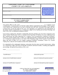 Document preview: Form LACIV117 Stipulation for the Appointment of Court Commissioner as Temporary Judge - Countyof Los Angeles, California