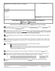 Form FAM119 Post-judgment Request for Order Case Management Statement - County of Los Angeles, California
