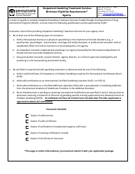 Document preview: Form DDAP-EFM-1300 Gambling Treatment Program Provider Application - Agency - Pennsylvania